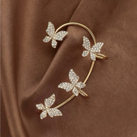 Butterfly Rhinestone Ear Cuff Silver - Picture 4 of 4